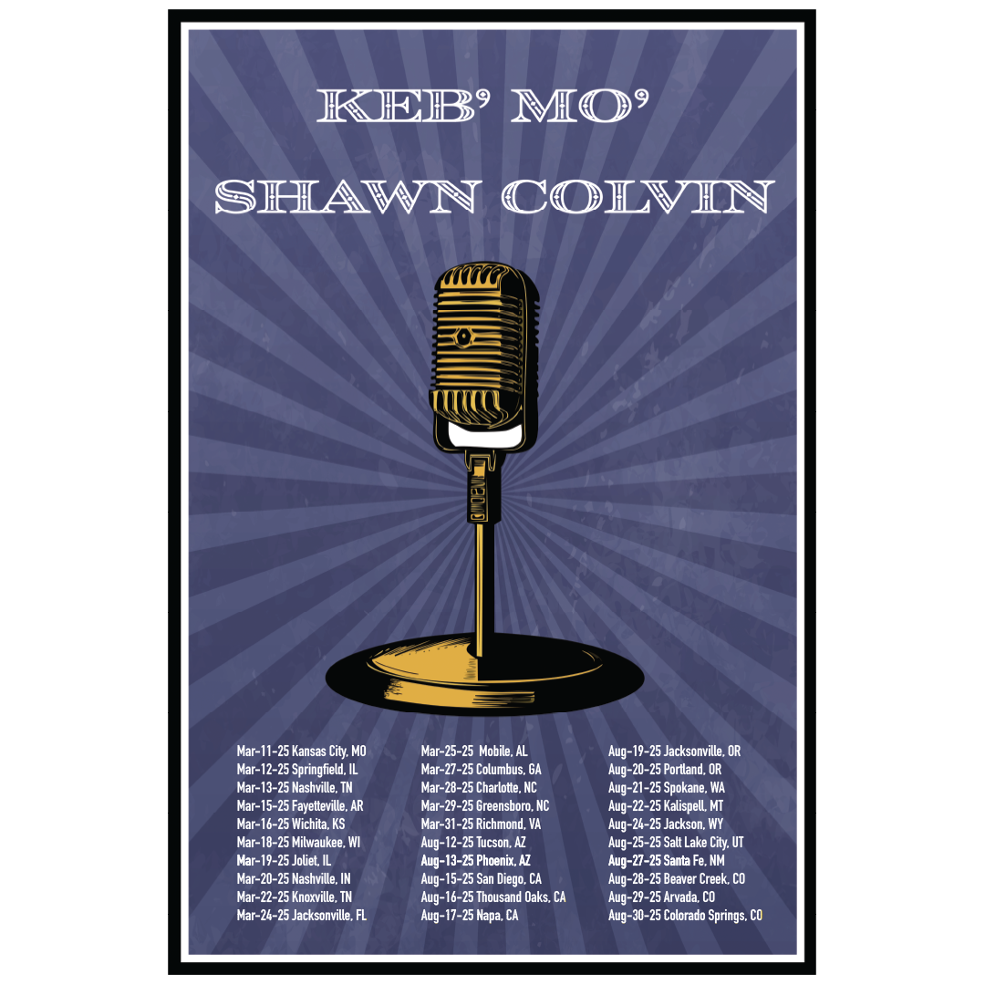 Shawn Colvin/Keb' Mo' 2025 Tour Poster