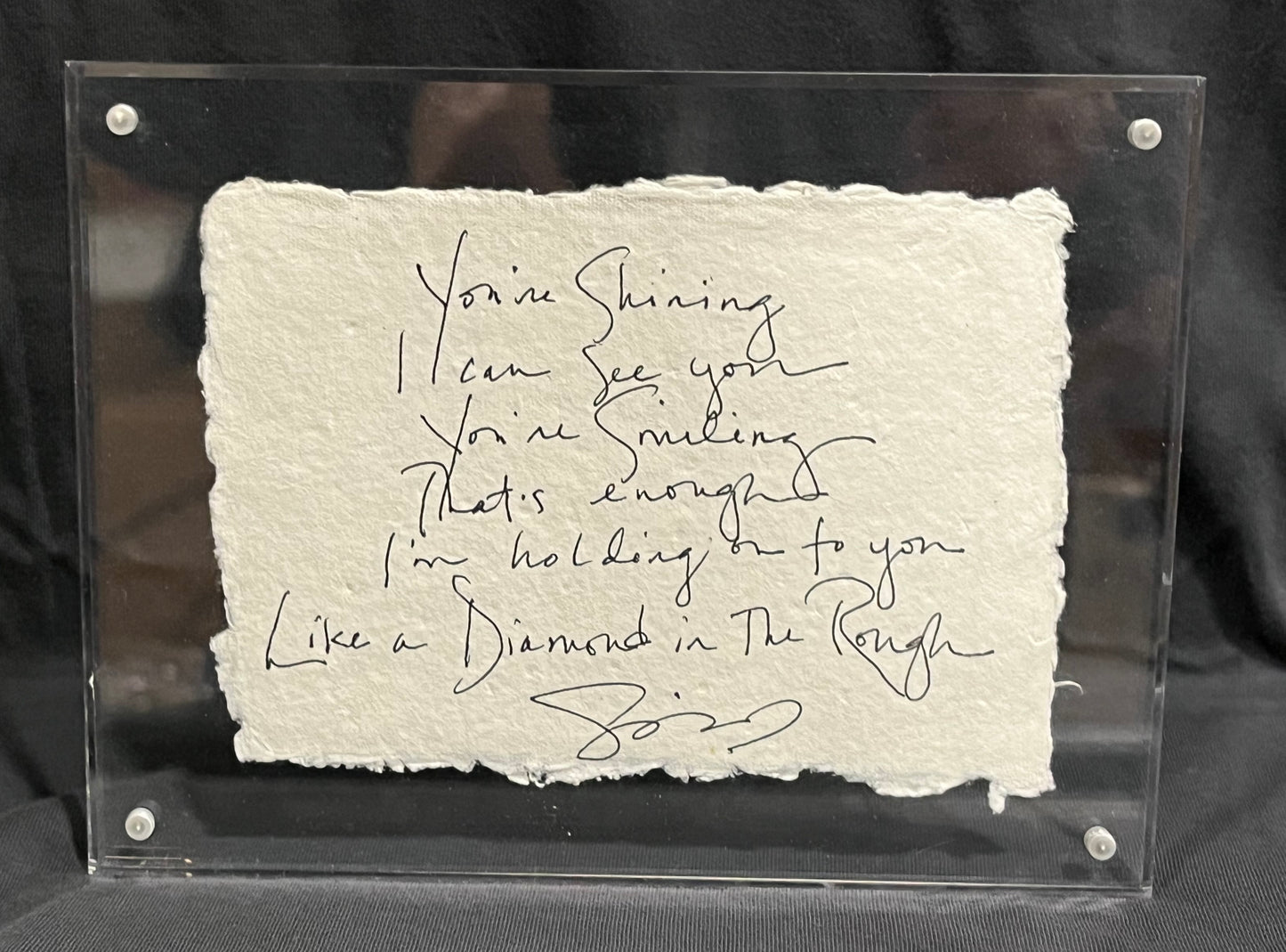 Shawn Colvin Hand Written Signed "Diamond" Lyric Sheet